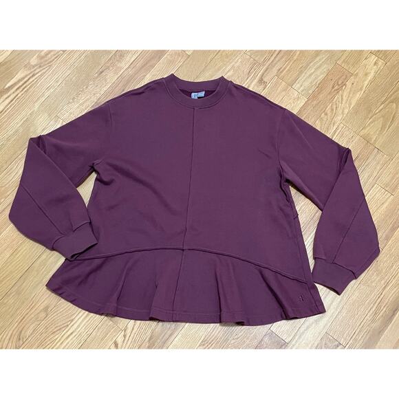 Sweaty Betty Revive Relaxed Oversize Fit Comfy Sweatshirt Purple Maroon Size 8 - Picture 2 of 7